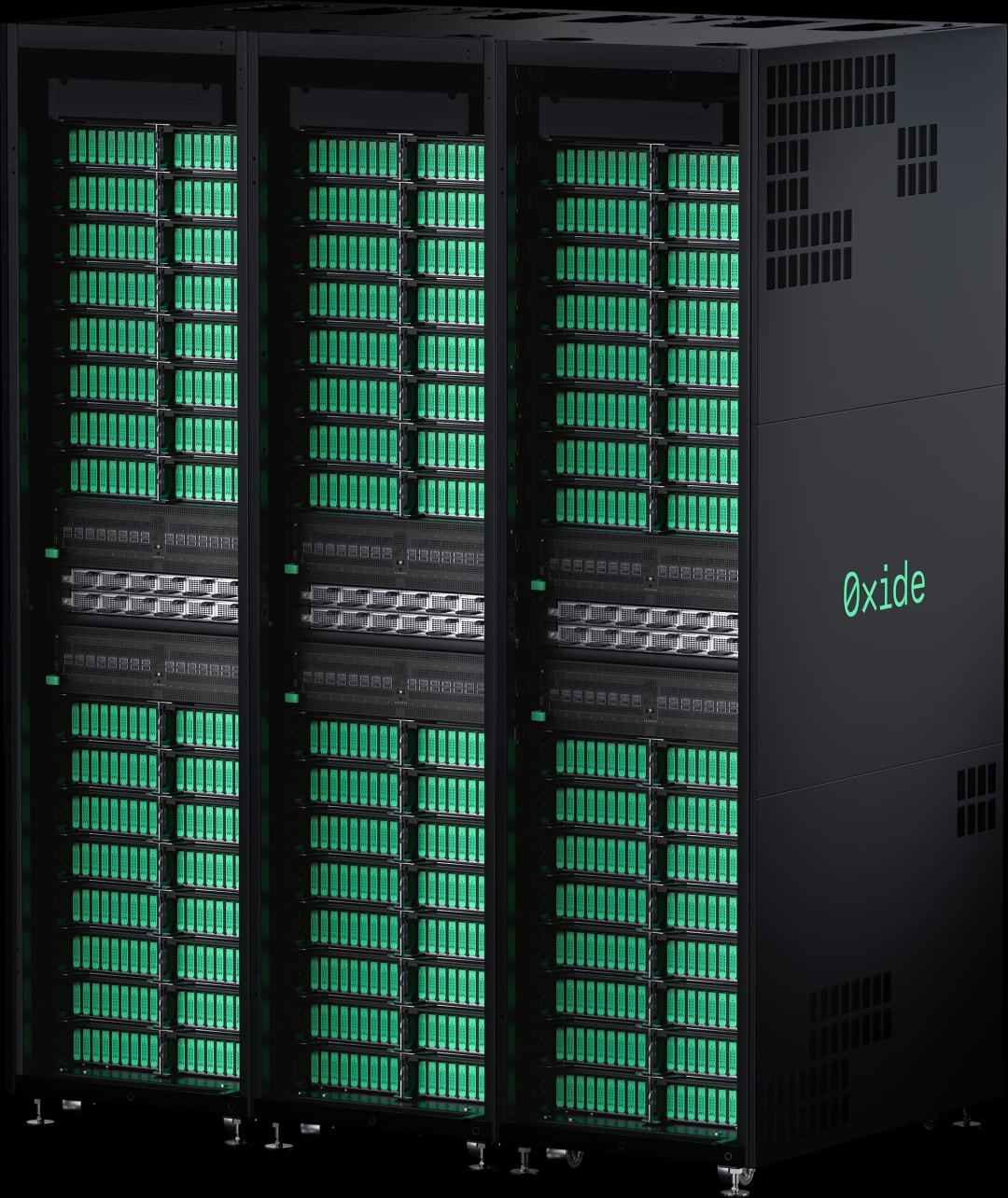 Three Oxide racks, side by side